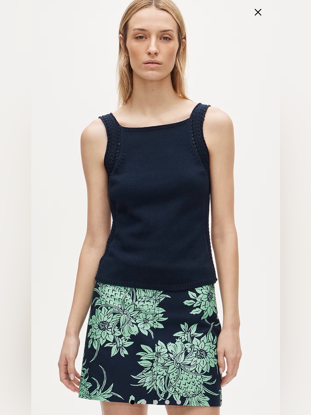 J. Crew Crochet Sweater Tank Navy Size Small